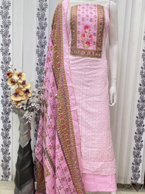 TOP GEORGETTE CHICKEN NECK HANDWORK WITH LINING